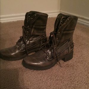 Women’s Brown Rustic Combat Boots
